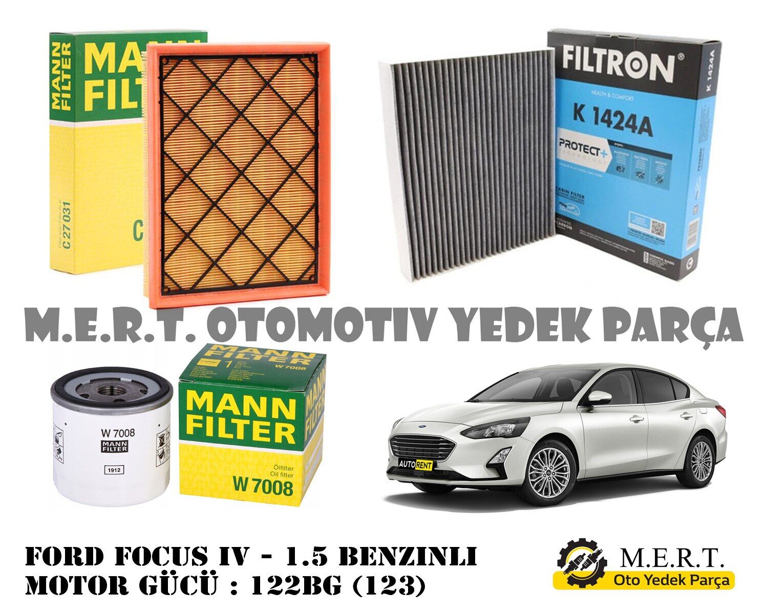 Ford Focus Iv 1.5 Benzinli Mann Filtre Bakım Seti 2019-2022