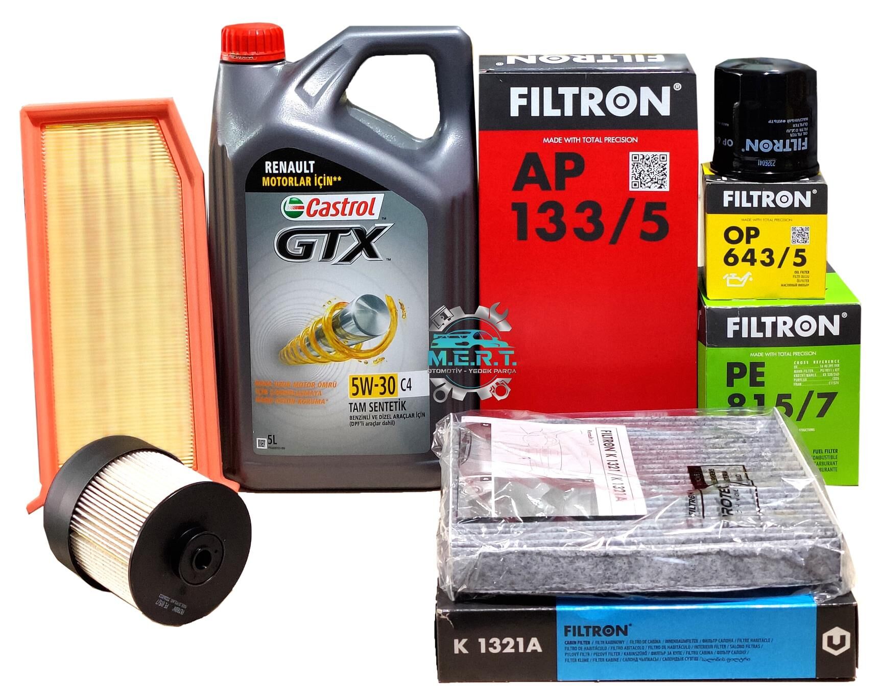 Lodgy 1.5 Dci Filtre Bakım Seti + Castrol 5W30