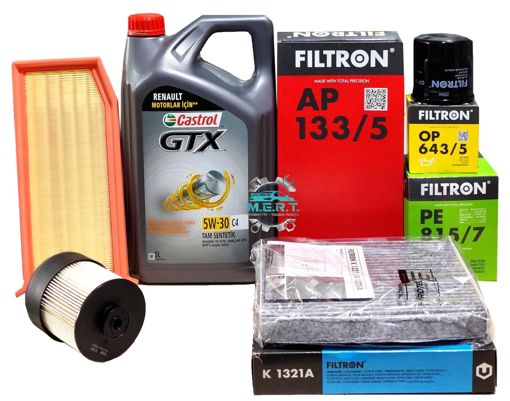 Dokker 1.5 Dci Filtre Bakım Seti + Castrol 5W30