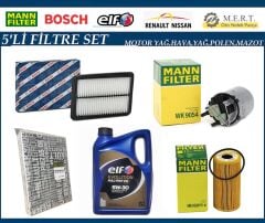 Renault Kadjar 1.6 Dci Dizel Filtre Bakım Seti + Elf Motor Yağı