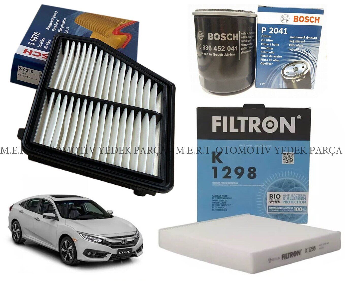 Honda Civic 1.6 Fc5 Filtre Bakım Seti 2016-2021