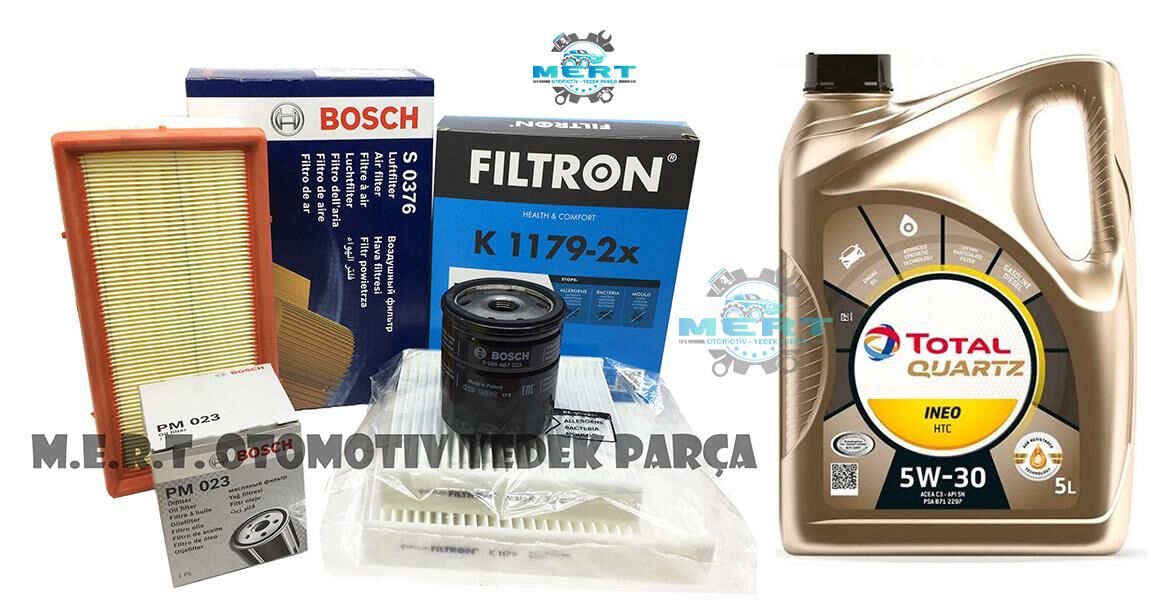 C4 Cactus 1.2 E-vti Puretech Filtre Seti ve İneo Htc Motor Yağı 82 HP