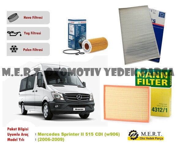 Mercedes Sprinter 515 Cdı W906 Filtre Bakım Seti (2006-2009) (492121179)