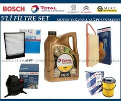 C1 1.4 HDI Filtre Bakım Seti + Motor Yağı (2005-2010)