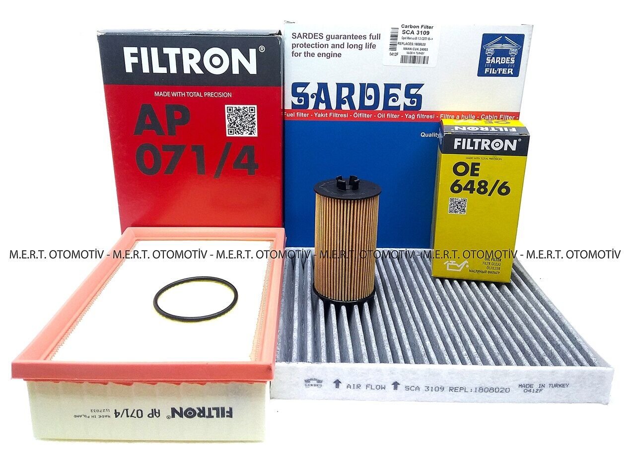 Opel Mokka 1.4 Ve 1.6 Benzinli Filtre Bakım Seti (Hava-Yağ-Polen)