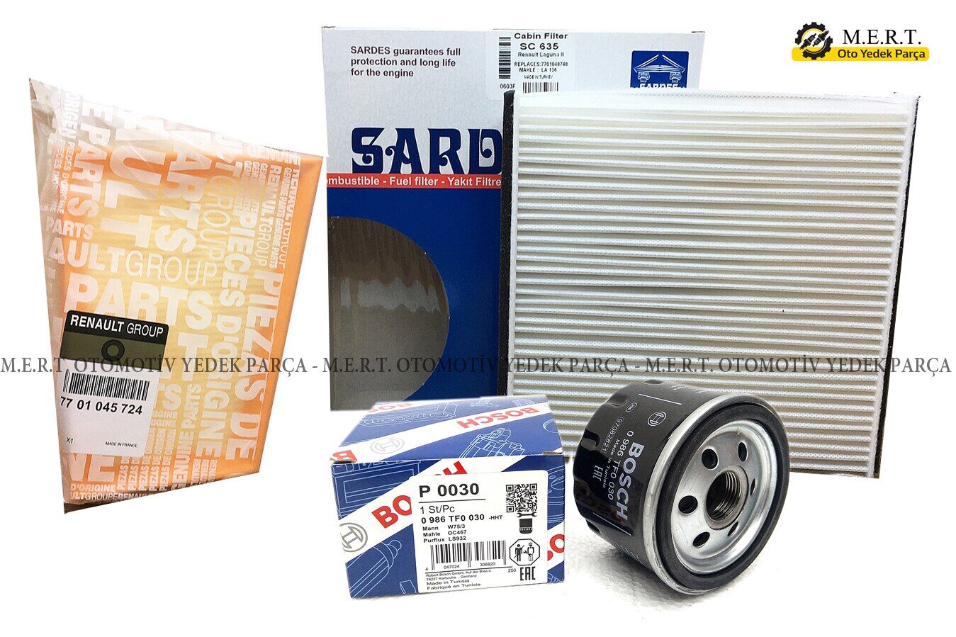 Renault Laguna 2 1.6 16V Benzinli Filtre Bakım Seti (2001-2005)