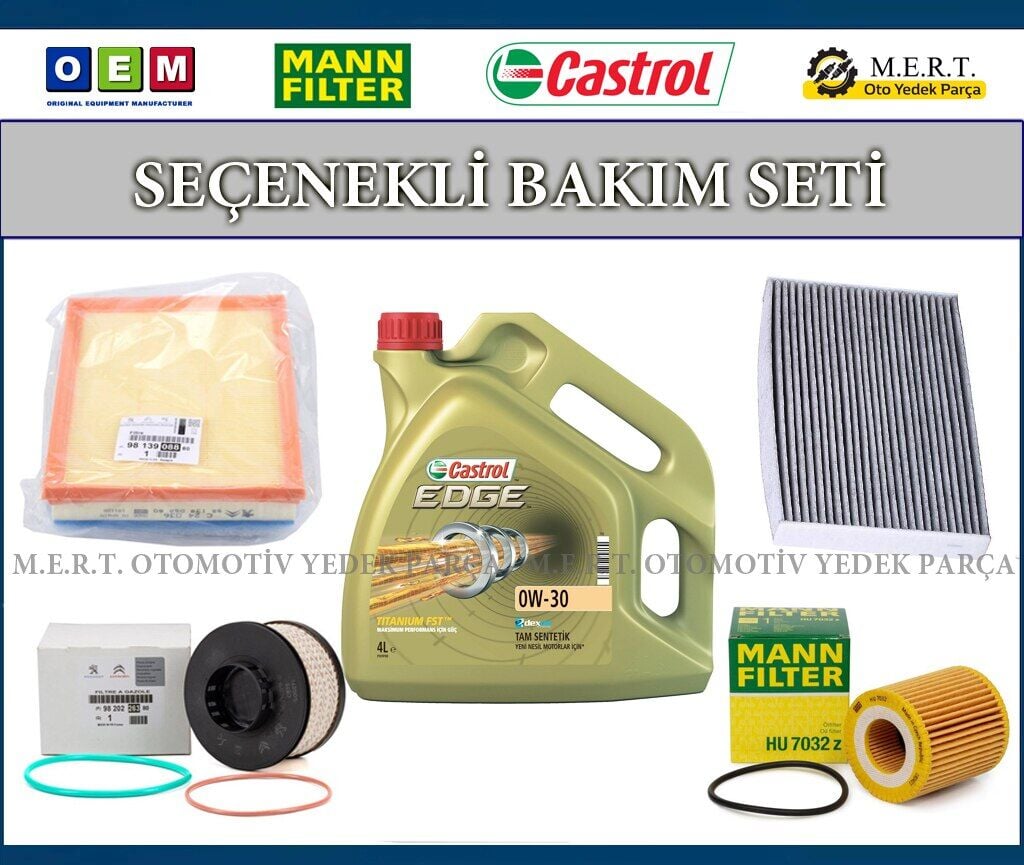 Peugeot 301 1.5 Bluehdi Filtre Bakım Seti + Motor Yağı