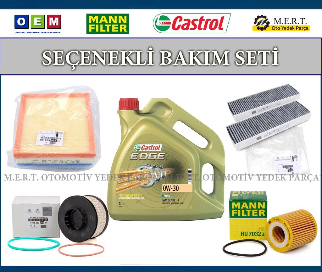 Peugeot 508 1.5 Bluehdi Filtre Bakım Seti + Motor Yağı