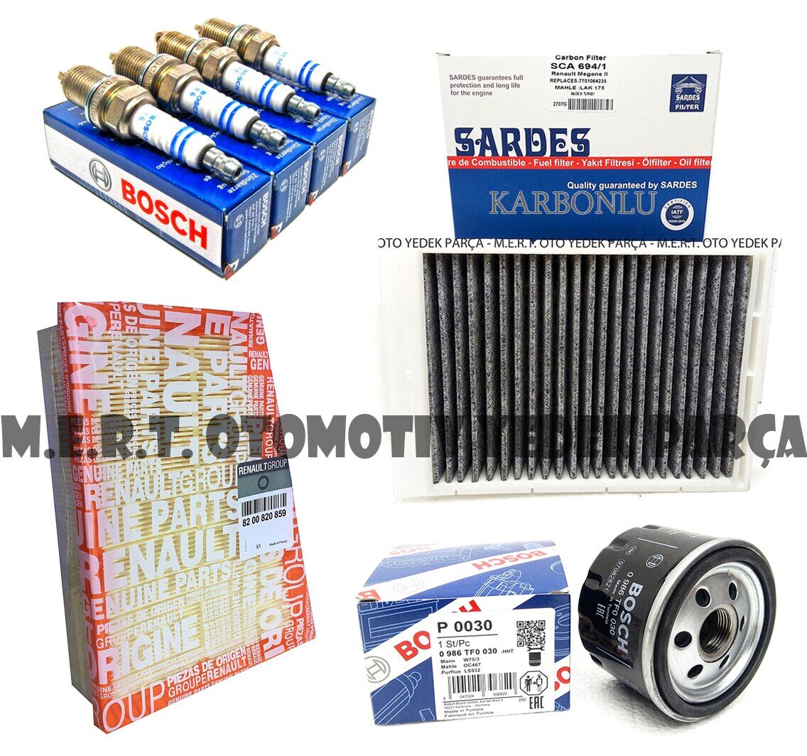 Renault Megane 2 1.6 16V Bakım Seti Filtreler + Buji Takımı