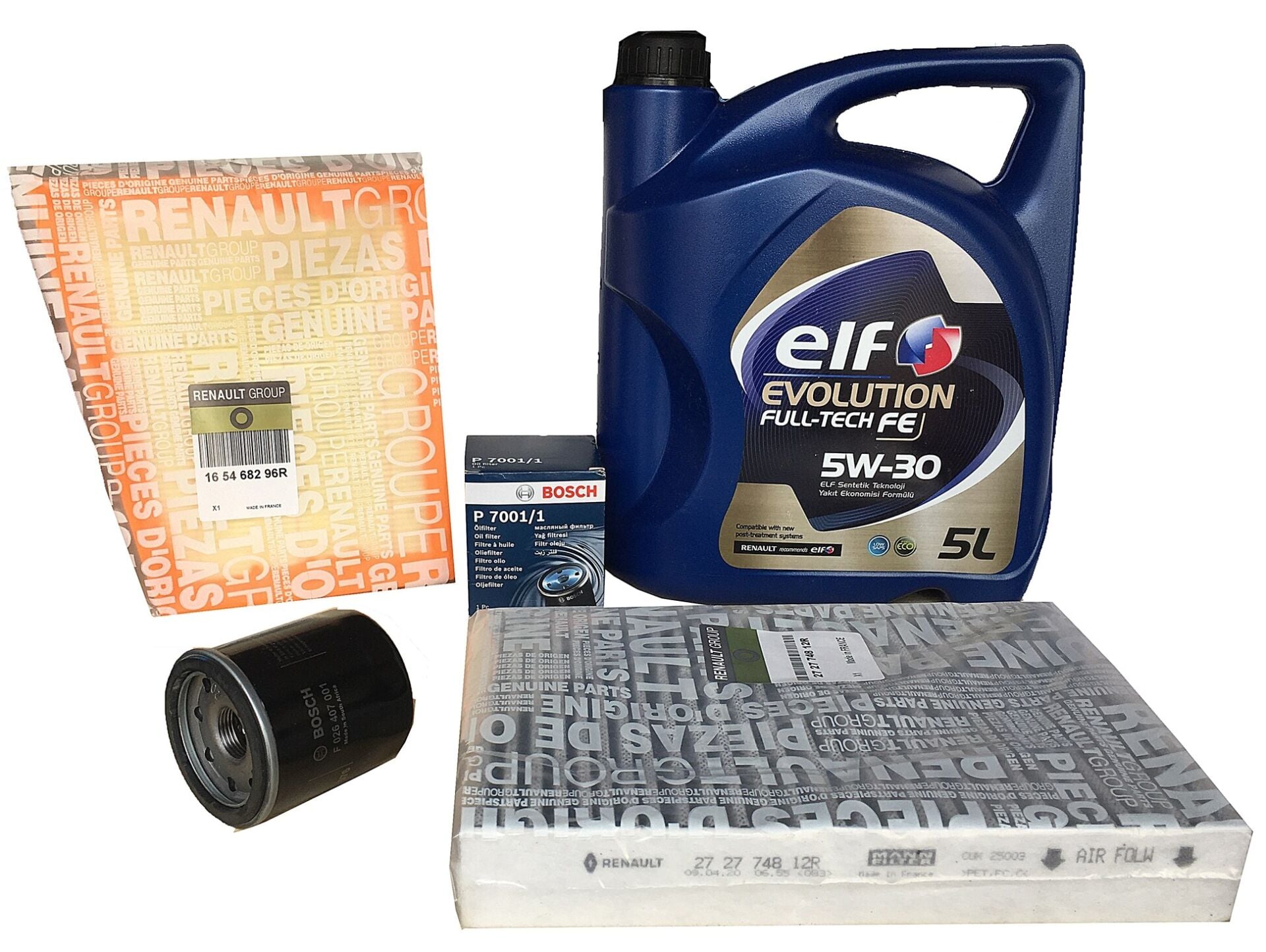 Renault Megane 4 1.6 Benzinli Filtre Bakım Seti + Motor Yağı 5W30