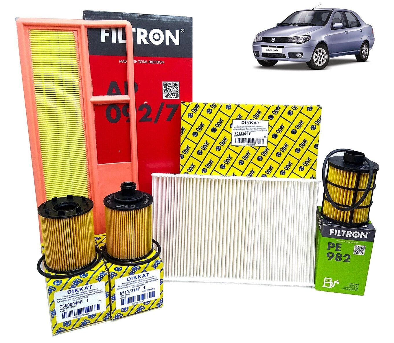 Fiat Albea 1.3 Multijet Dizel Filtre Bakım Seti
