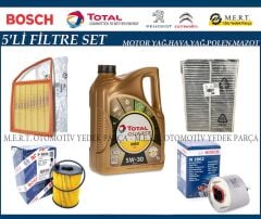 Peugeot Partner 1.6 Hdi Euro 5 Filtre Bakım Seti + Motor Yağı