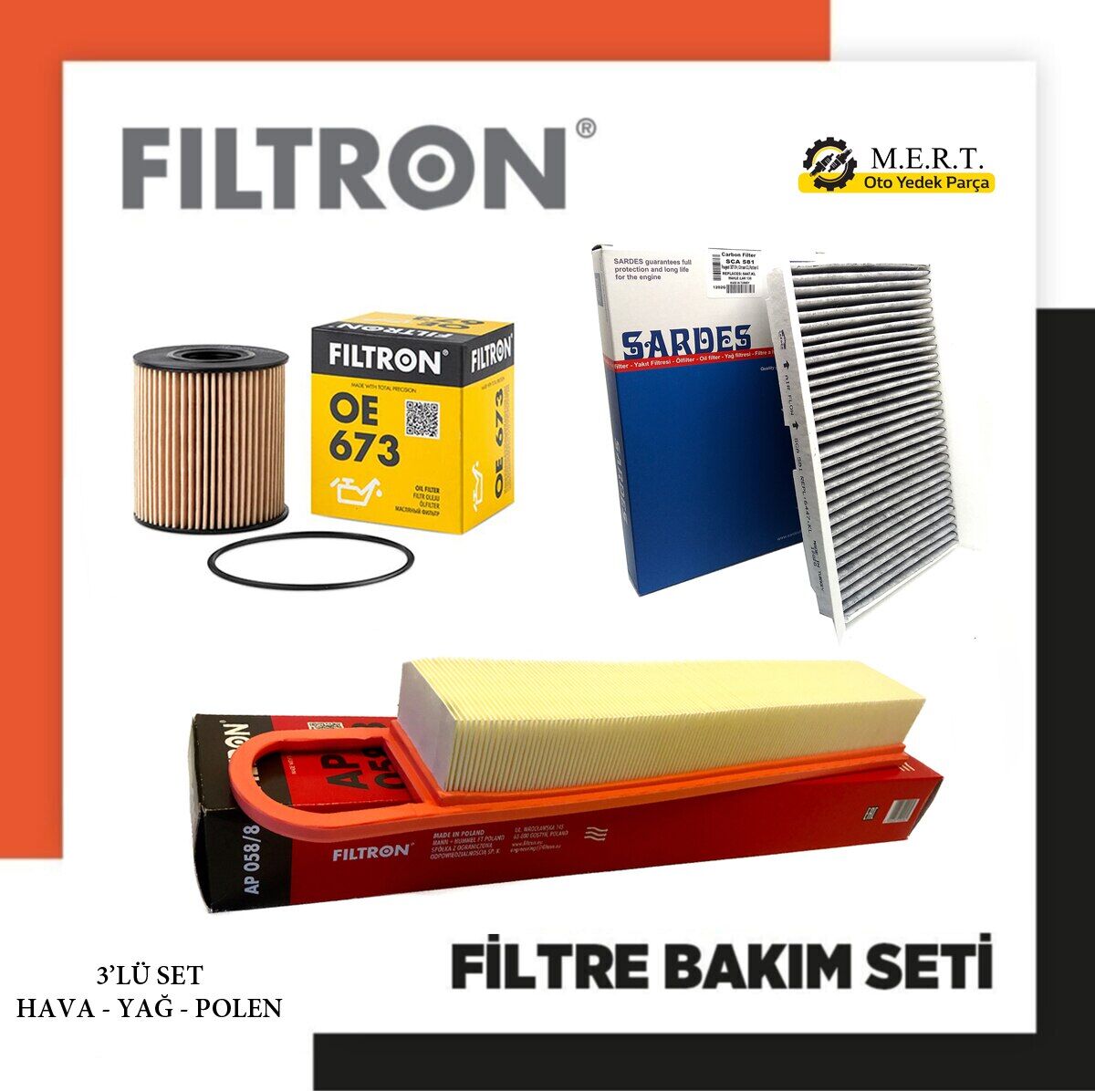 Peugeot 308 1.6 Vti Benzinli Filtron Filtre Bakım Seti