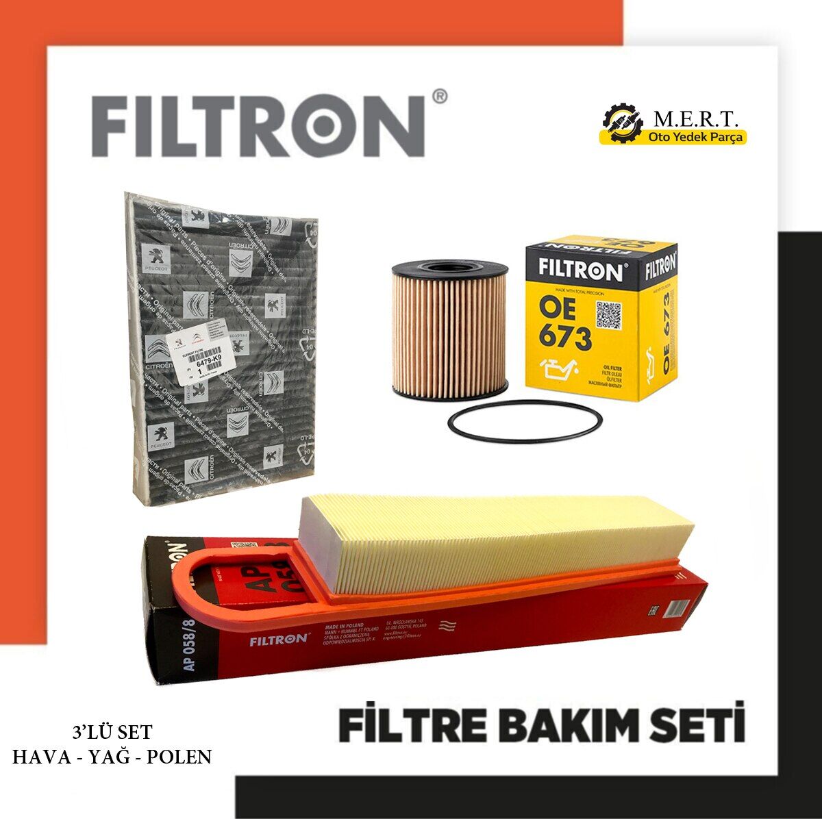 Peugeot 508 1.6 Vti Benzinli Filtre Bakım Seti Filtron