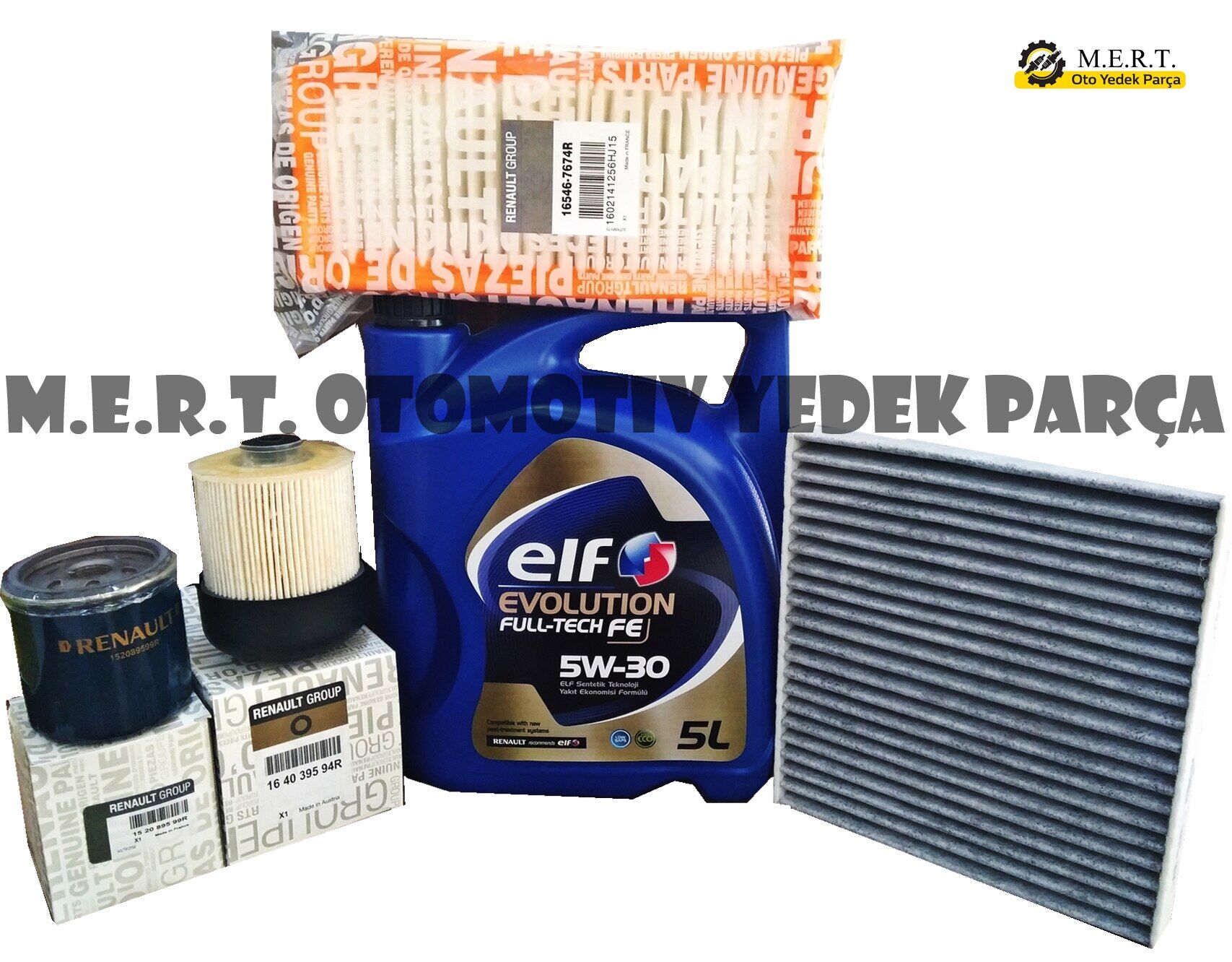 Renault Captur 1.5 Dci Yağ Bakım Filtre Seti + Elf 5W30