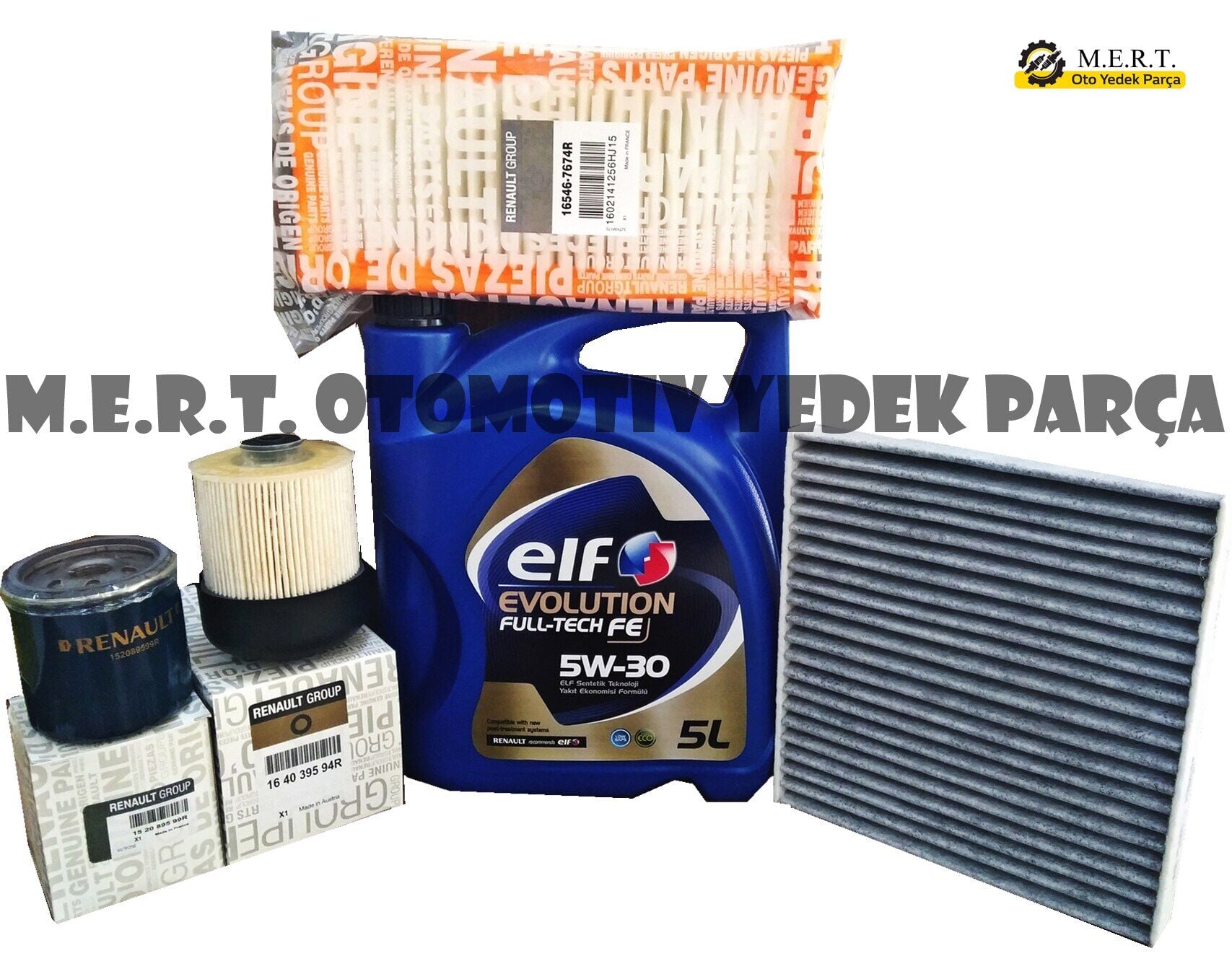 Renault Captur 1.5 Dci Yağ Bakım Filtre Seti + Elf 5W30