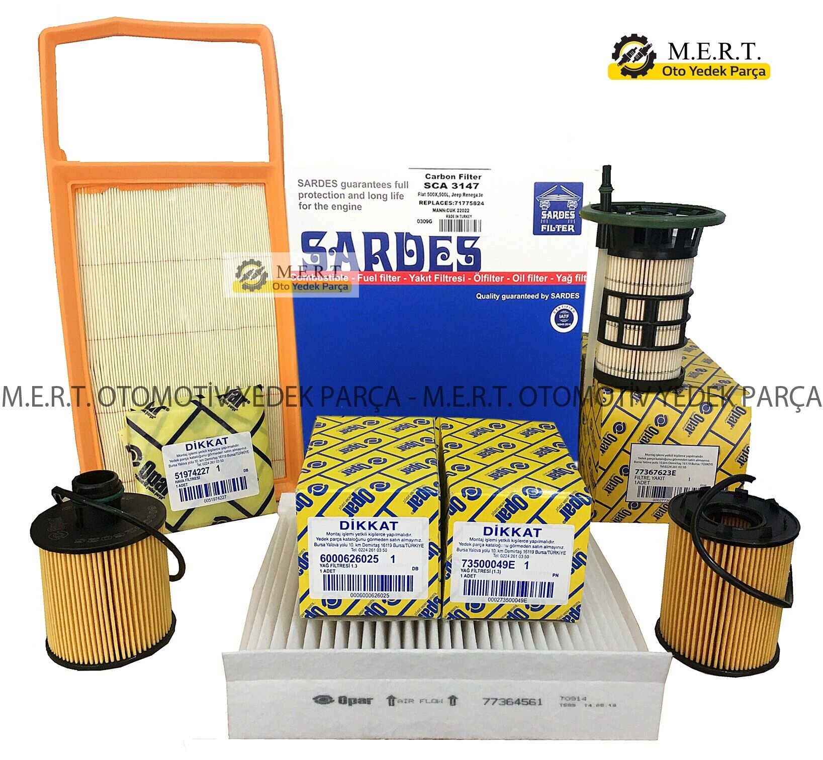 Fiat 500L 1.3 Multijet Euro 6 Filtre Bakım Seti 95Hp