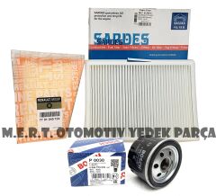 Renault Megane 1 Filtre Bakım Seti 1.4 / 1.6I 16V (1998-2003)