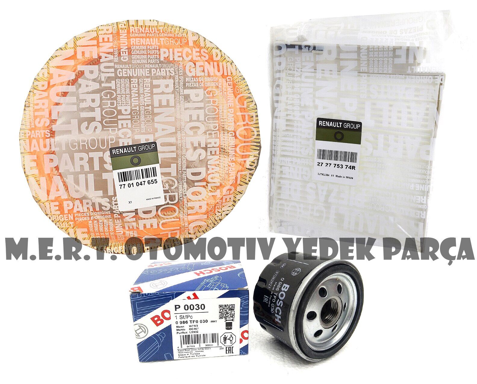 Dacia Sandero 1.4 Filtre Bakım Seti (Hava-Yağ-Polen)