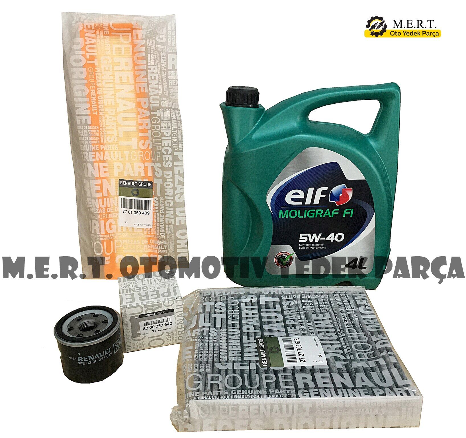 Dacia Logan 1.2 16V Yağ Bakım Filtre Seti Elf Moligraf 5W40
