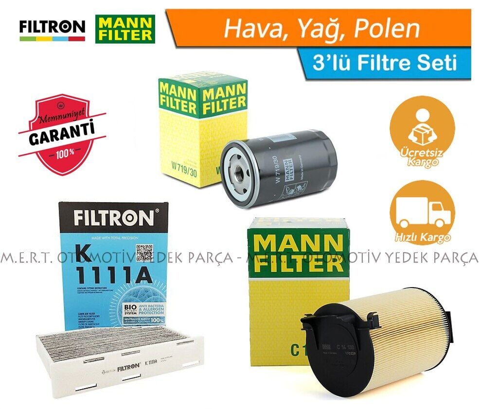 Seat Altea 1.6 Benzinli Filtre Bakım Seti 3'Lü (Hava-Yağ-Polen) (484016510)