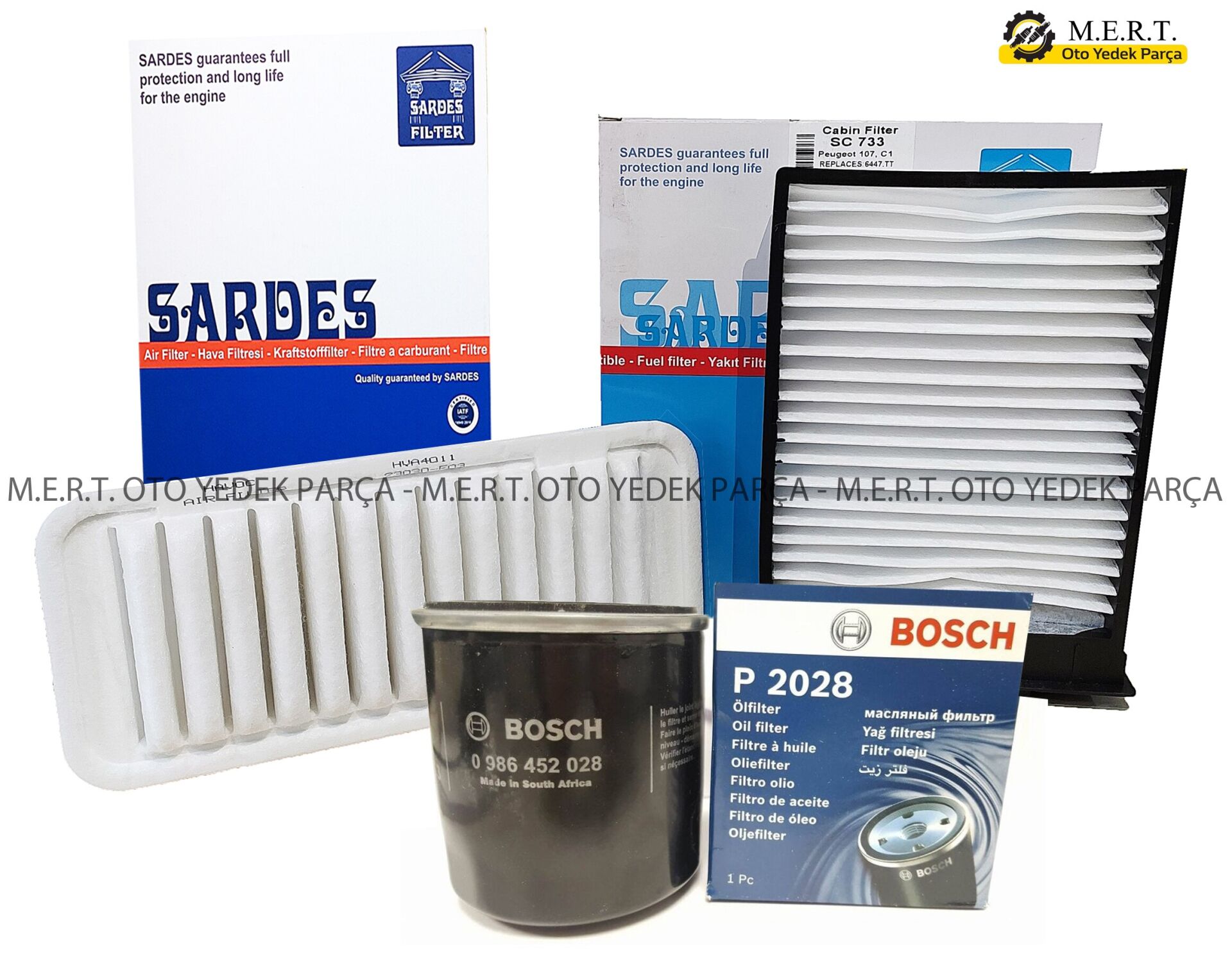 Citroen C1 1.0 Benzinli Filtre Bakım Seti (Hava-Yağ-Polen)