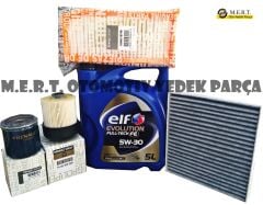 Clio 4 1.5 Dci Yağ Bakım Filtre Seti Hava-Yağ-Polen-Mazot-Elf5W30