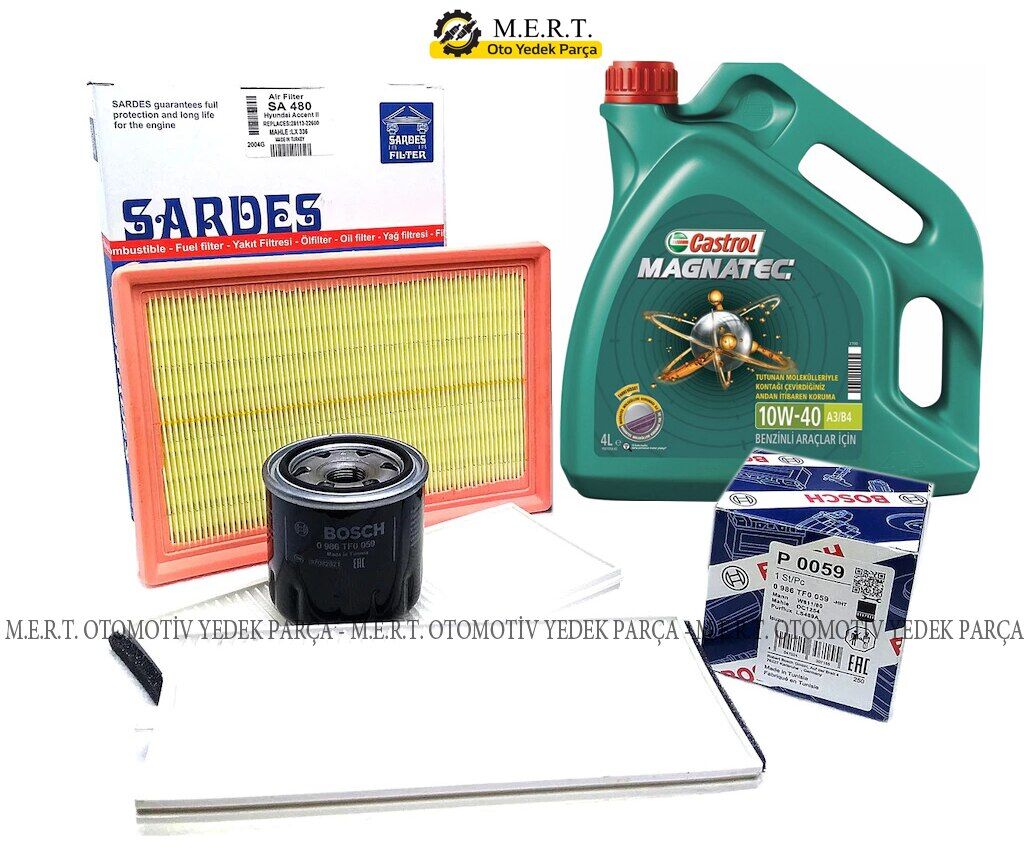 Accent Admire 1.3 Ve 1.6 Benzinli Yağ Bakım Filtre Seti 2002-2006