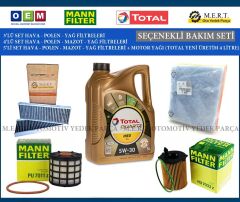 Citroen C-Elysee 1.6 Bluehdi Euro 6 Filtre Bakım Seti + Motor Yağ