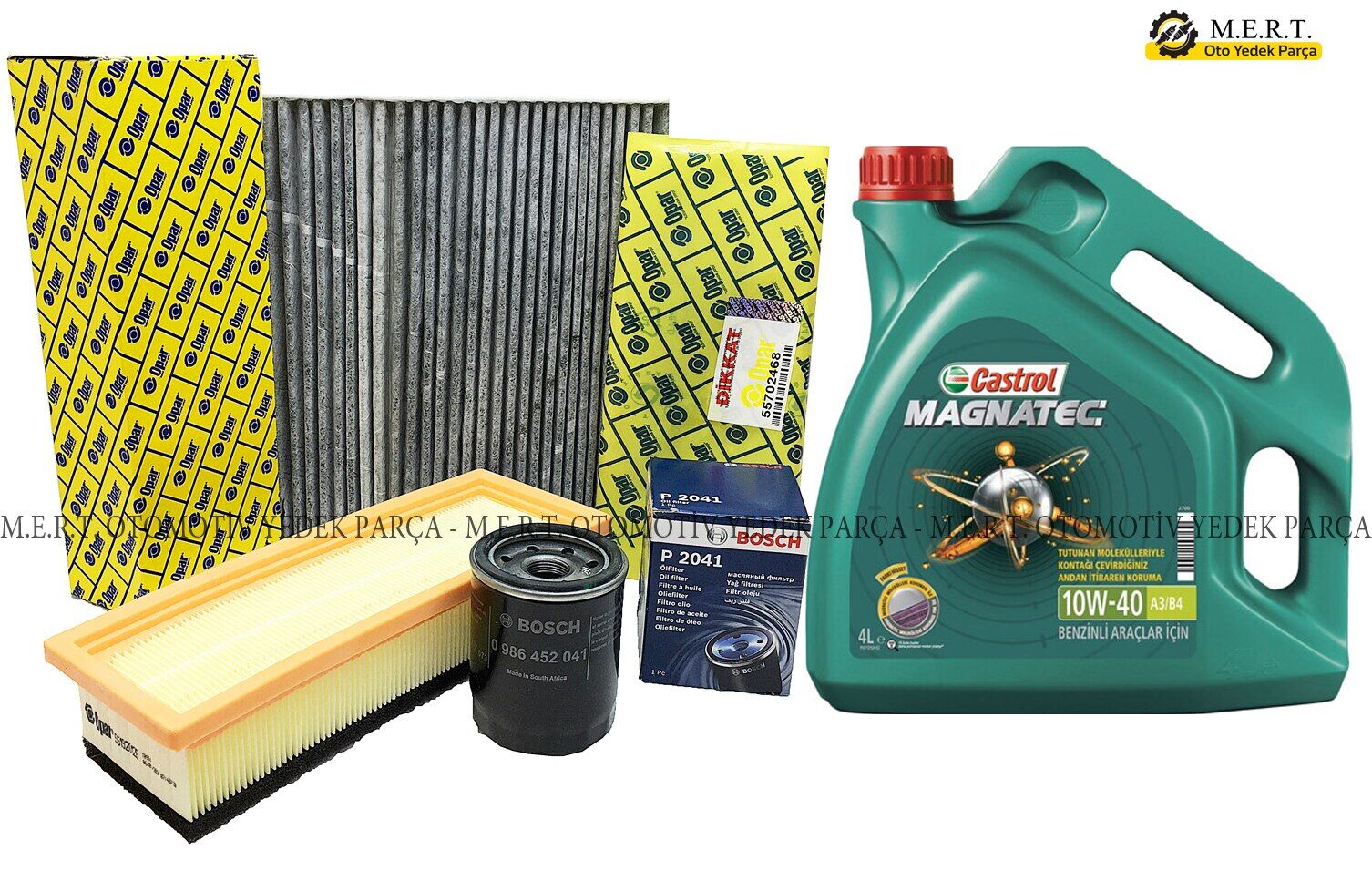 Fiat Punto 1.2 Benzinli Yağ Bakım Filtre Seti + Castrol 10W40