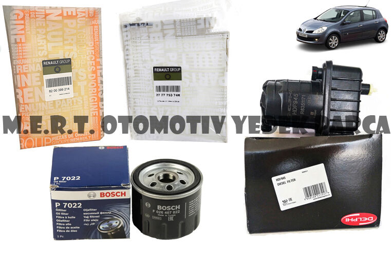 Renault Clio 3 1.5 DCi Filtre Bakım Seti 2005-2012