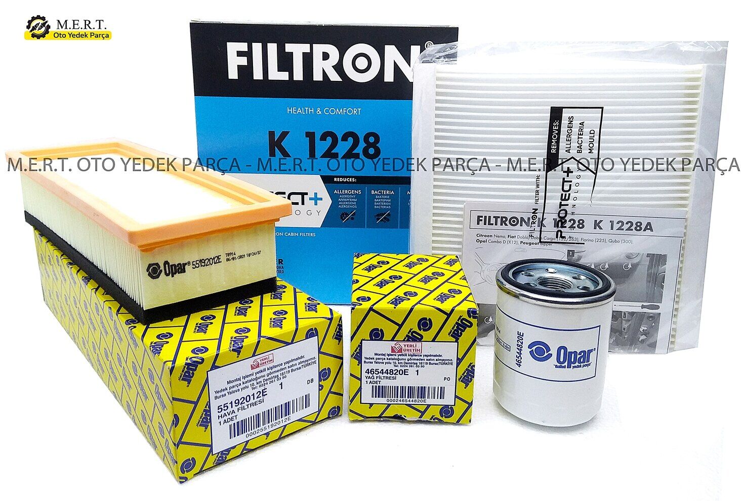 Fiorino 1.4 Benzinli Filtre Bakım Seti Opar