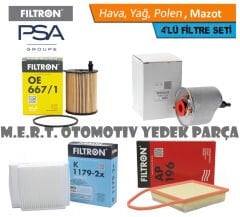 Peugeot 207 1.4 HDi FİLTRON Filtre Bakım Seti 2011-2012 Euro 5