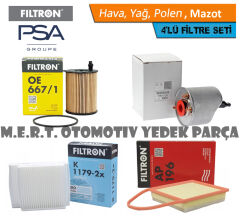 Peugeot 207 1.4 HDi FİLTRON Filtre Bakım Seti 2011-2012 Euro 5