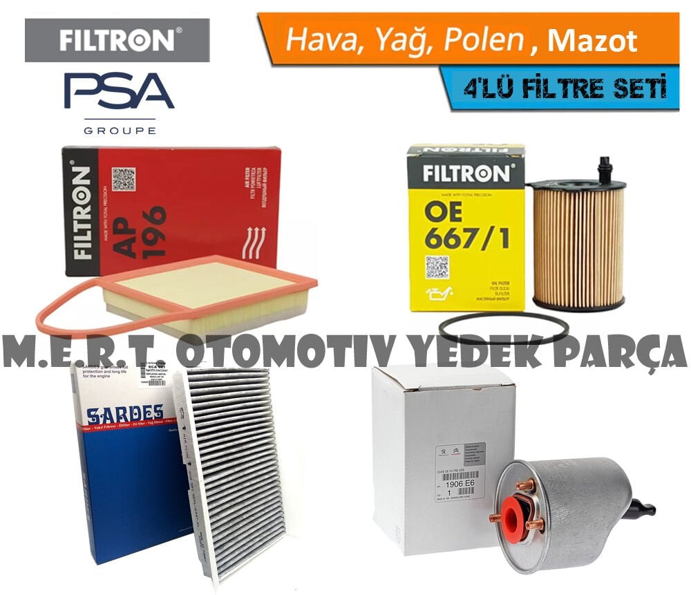 Citroen C4 1.6 e-HDi Filtre Bakım Seti 2011-2015