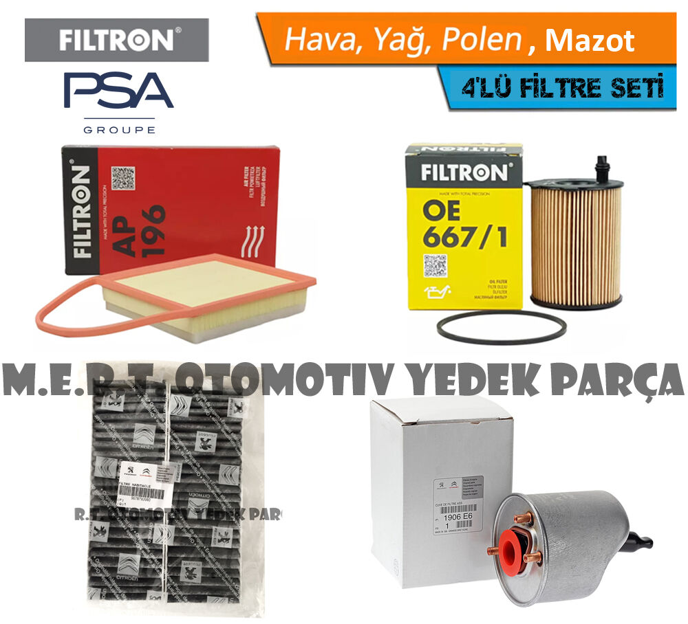 Peugeot 301 1.6 HDi Euro 5 Filtre Bakım Seti 2012-2018