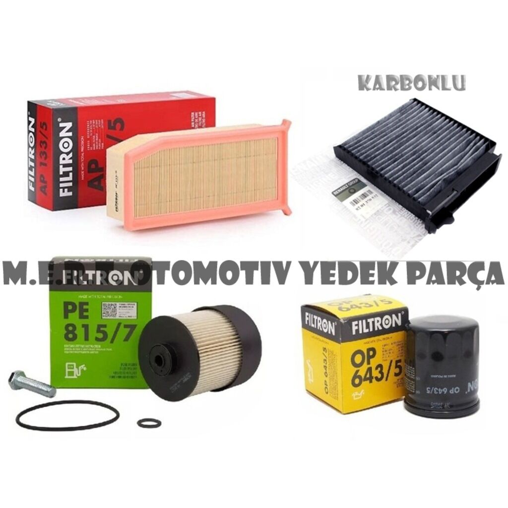 Dacia Duster 1.5 Dci Filtron Filtre Bakım Seti (2013-2018) 553533135